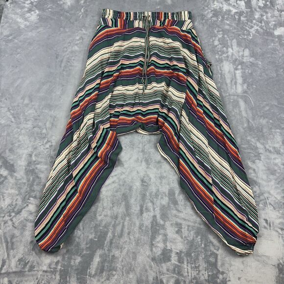 BUDDHA PANTS Pants - Buddha The Savannah Summer Pants Sz S Multicolor Striped Harem Yoga Flowy Hippie